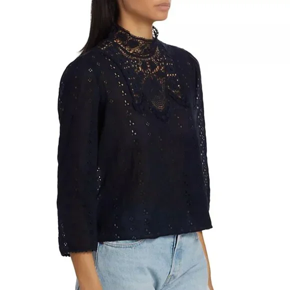 Dôen NWT Essie Broderie Anglaise Top Size S - Picture 3 of 5